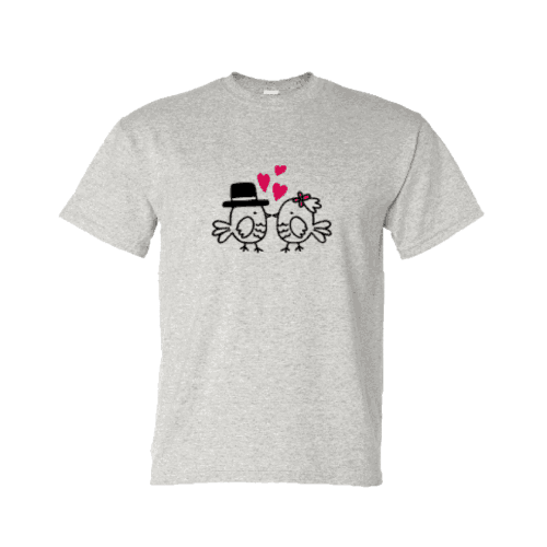 Love birds with heart around