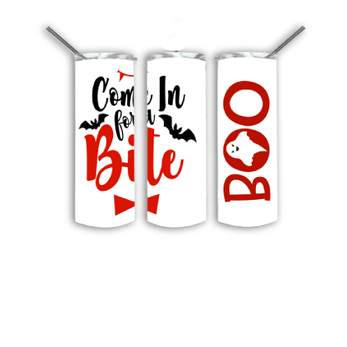Come in for a bite 20 oz tumbler with straw for halloween