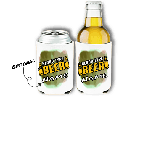 Blood type beer chiller for can and bottles, Gift for dad, Gift for grandpa Can Holder, Beer Bottle Insulator, Beverage Holder, Soda, Holder