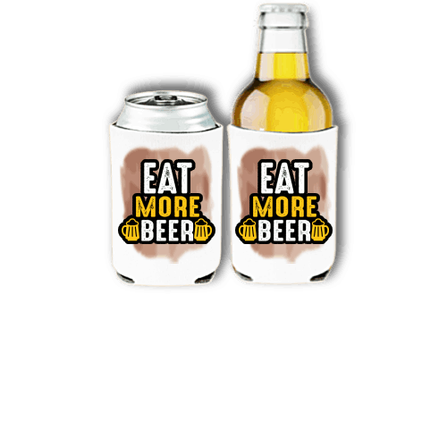 Eat more beer chiller for can and bottles, Gift for Dad and grandfather, Can Holder, Beer Bottle Insulator, Beverage Holder, Soda, Holder
