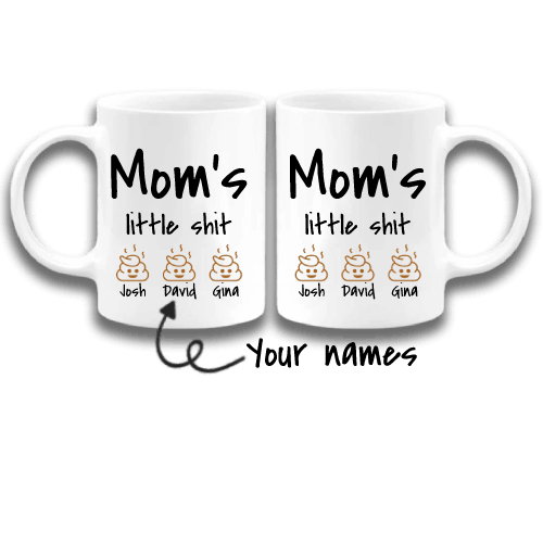 Personalized mug for mom, Custom coffee mug with picture, Mom's little shit, funny mug sayings for mom, Ceramic travel mug for mom