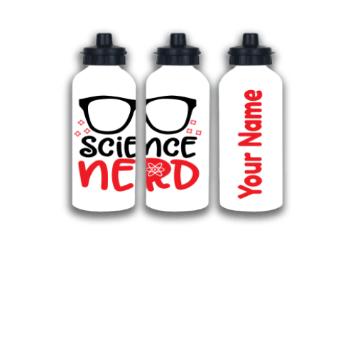 Science nerd water bottle for active kids, water bottle for school, science lover, water bottle for teacher, science teacher