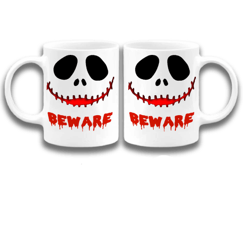 Beware Coffee Mug With Scary Face, Coffee Mug for her, Mug for Mom, Mug for Friend, Mug for Him, Mug with sayings, Spooky Season