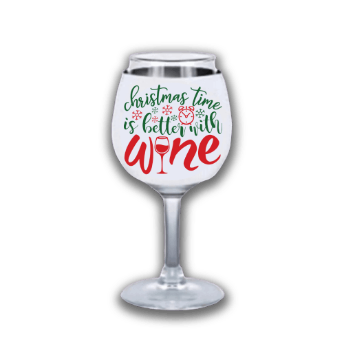 Christmas time is better with wine, Gift for mom, Gift for her, Wine Glass Holder, Wine Glass Insulator, Sleeve for Wine Glass