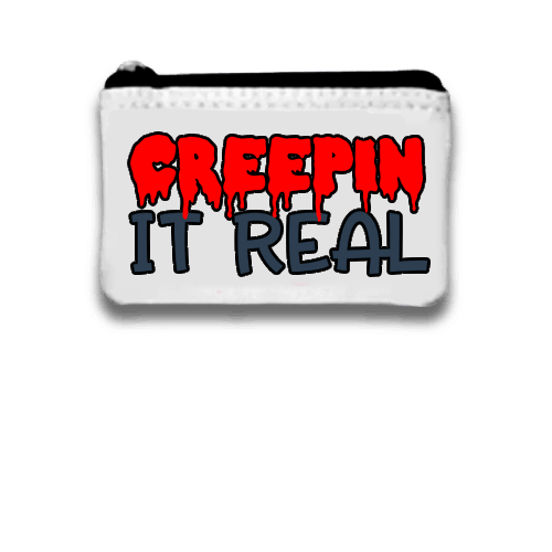 Creepin it real Coin Purse to keep your change in small purse for halloween, Coin purse wallet, Custom Pouch with zipper, spooky days
