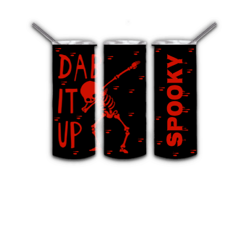 Dab It Up Skeleton 20oz Tumbler for Halloween, Spooky Halloween Tumbler For Him Dab It Up Skeleton 20oz Tumbler for Halloween, Spooky Halloween Tumbler For Him