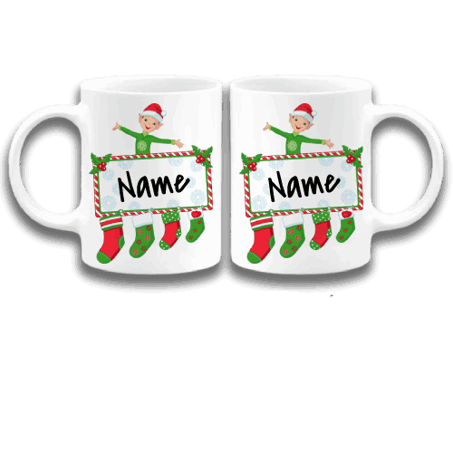 Elf on the Coffee Mug With your name, Elf Mug, Funny Mug, Christmas Mugs, Xmas Gift