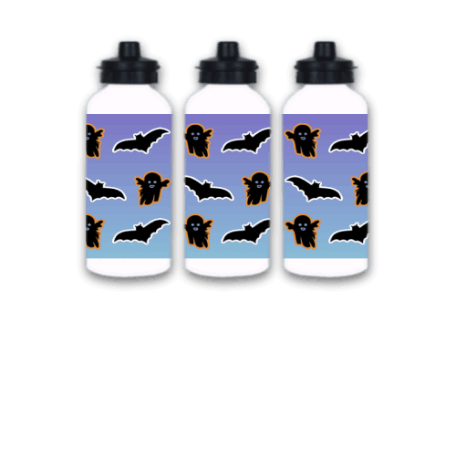 Ghost, Bat, 20oz Dual-Lid Aluminum Water Bottle for Halloween, Purple Blue Water Bottle, Cute Halloween Water Bottle Ghost, Bat, 20oz Dual-Lid Aluminum Water Bottle for Halloween, Purple Blue Water Bottle, Cute Halloween Water Bottle