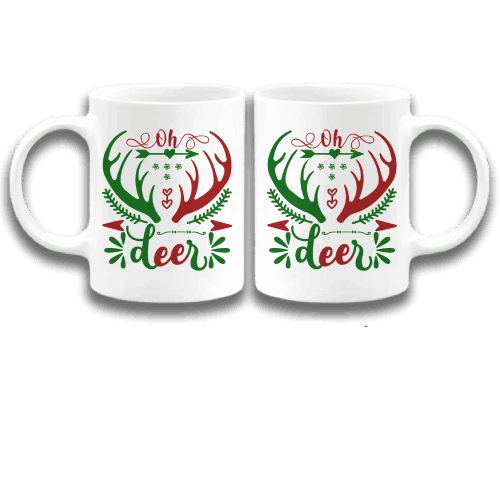Oh deer Coffee Mug, Christmas coffee mug gift, Hot chocolate mug, Cute ceramic mug, Xmas Gift, Reindeer Coffee Mug, Hot cocoa