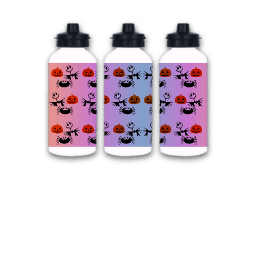 Scarecrow, Scary Pumpkin, Spider 20oz Dual-Lid Aluminum Water Bottle for Halloween, Purple and Pink Water Bottle Scarecrow, Scary Pumpkin, Spider 20oz Dual-Lid Aluminum Water Bottle for Halloween, Purple and Pink Water Bottle