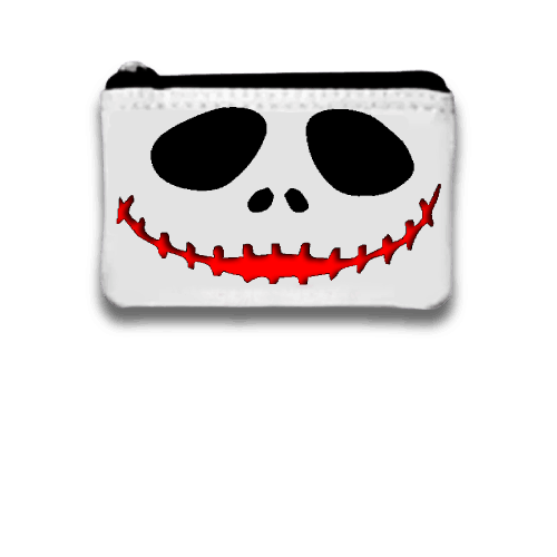 Scary Face Coin Purse to keep your change in small purse for halloween, Coin purse wallet, Custom Pouch with zipper, spooky days
