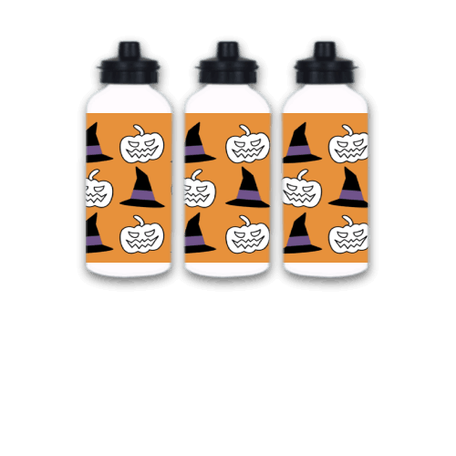 Scary Pumpkin Witch Hat Skinny Dual-Lid Aluminum Water Bottle for Halloween, Spooky Cute Halloween Water Bottle Scary Pumpkin Witch Hat Skinny Dual-Lid Aluminum Water Bottle for Halloween, Spooky Cute Halloween Water Bottle