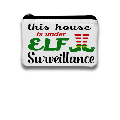 This house is under elf surveillance Coin Purse to keep your change in small purse for christmas, Coin purse wallet, Custom Pouch with zipper This house is under elf surveillance Coin Purse to keep your change in small purse for christmas, Coin purse wallet, Custom Pouch with zipper