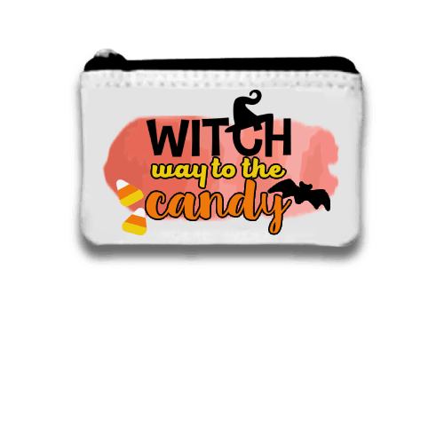 Witch Way To Candy Coin Purse to keep your change in small purse for halloween, Coin purse wallet, Custom Pouch with zipper, Friend