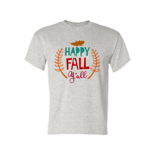 Happy Fall Y'all Ash Color T-shirt For Adult, Fall Season t-shirt, Fall Season Tee Happy Fall Y'all Ash Color T-shirt For Adult, Fall Season t-shirt, Fall Season Tee