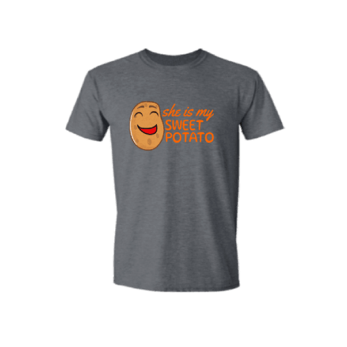 She is my sweet potato  Dark Heather T-shirt for Adults, Cute Couple Shirt, Potato Shirts