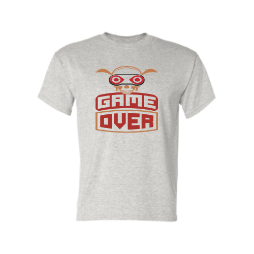 Game over Ash Color T-shirt For Adult, Funny Saying on Shirt, Shirt for Gamer, Shirt for her, Shirt for him,